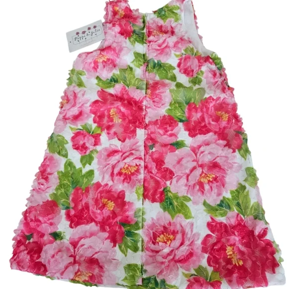 NWT Pippa & Julie Pink and Green Floral Girls Dress 6 Years - Picture 2 of 6